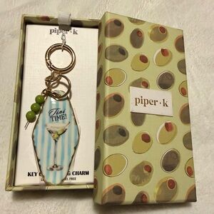 Piper K Martini Keychain with Box NWT